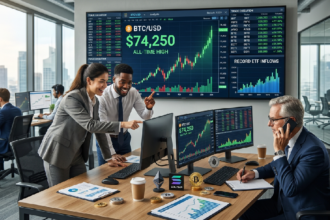 Bitcoin hits $74,000 as record ETF inflows fuel rally
