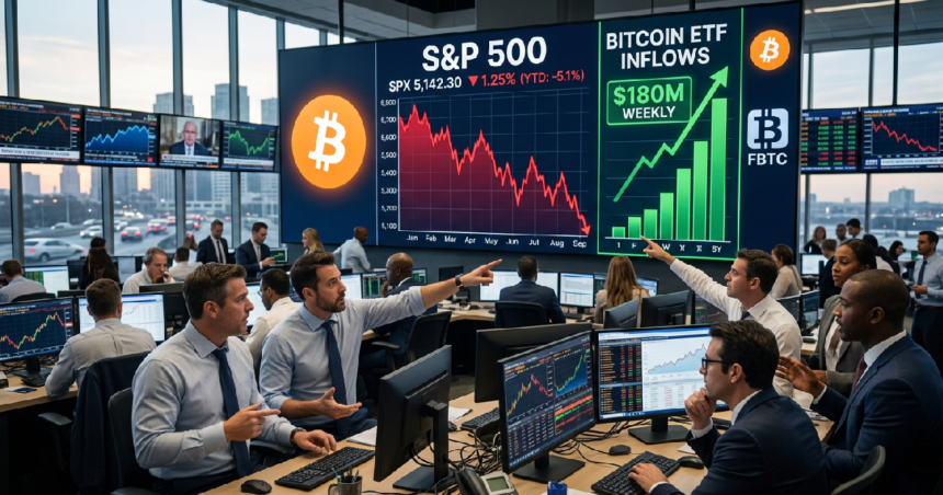 Bitcoin ETF Inflows Hit 180M Weekly as S&P 500 Slumps