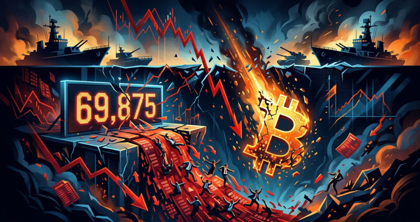 Bitcoin Slips Under 70k as Geopolitical Fears Rattles Markets