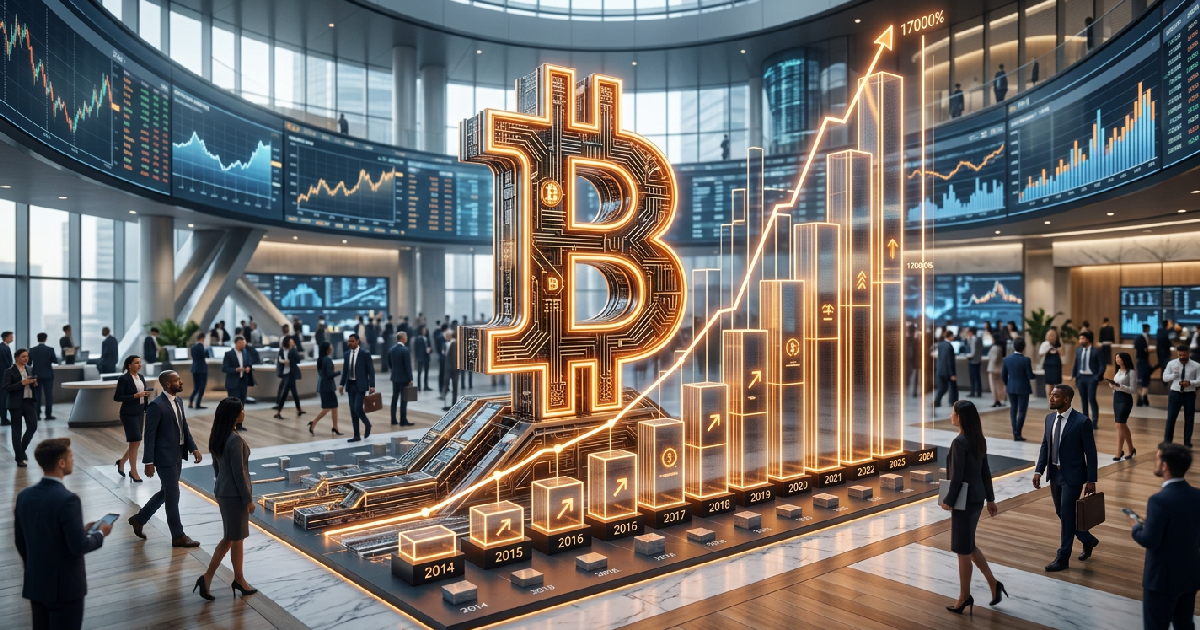 Cryptocurrency market cap records 17000% gain over decade