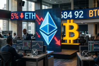 Ethereum drops 5 percent as Bitcoin holds 68492 amid US data