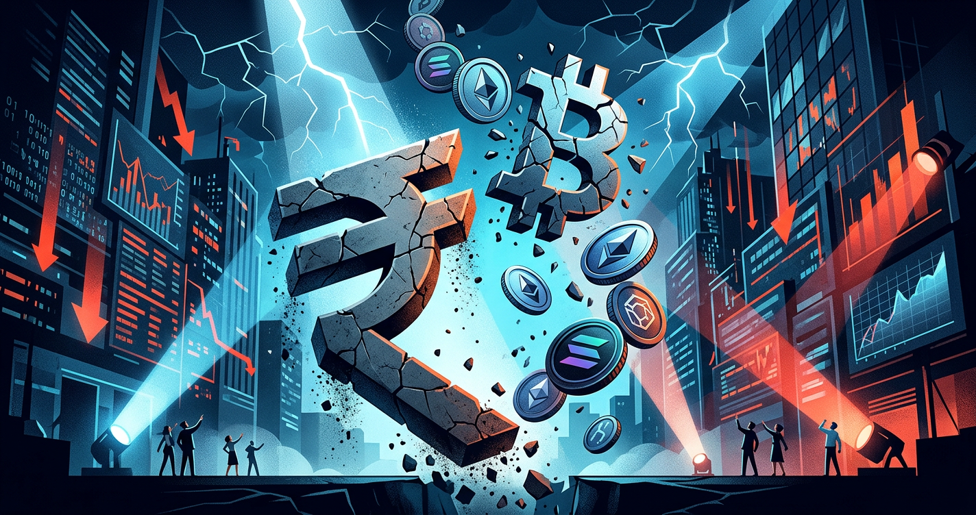 Rupee hits record low as crypto slide intensifies