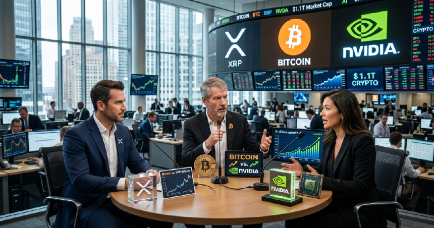 Market debate grows over XRP Bitcoin and Nvidia valuations