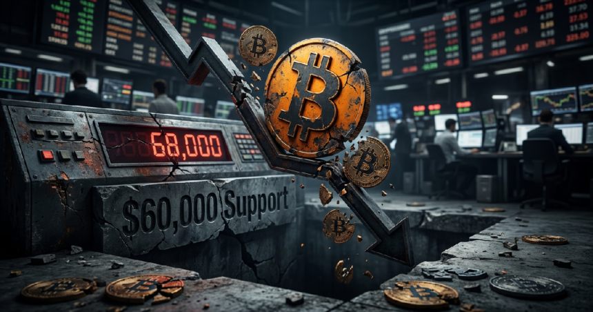 Bitcoin drop below 68000 raises risk of crash under 60000