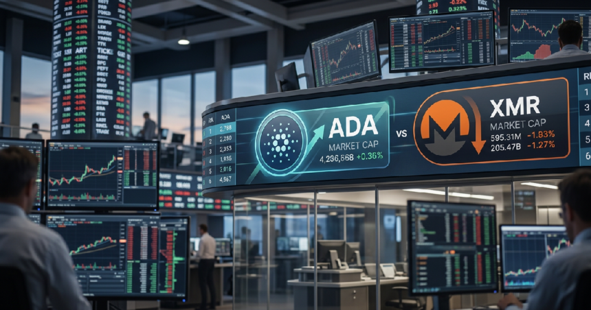 Cardano and Monero battle for position in market rankings