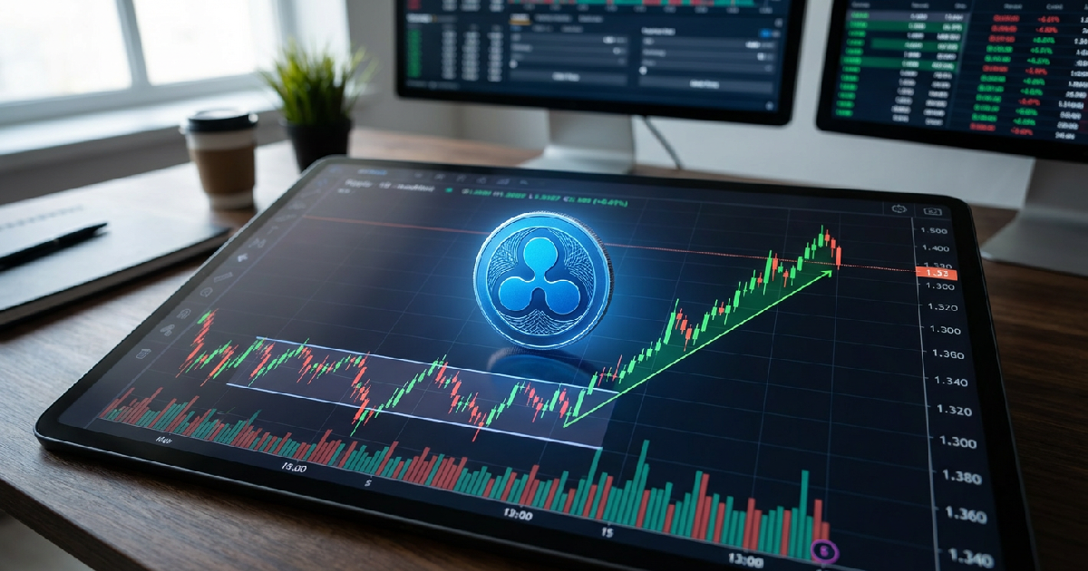 XRP climbs toward 1.33 as range bound trade dominates