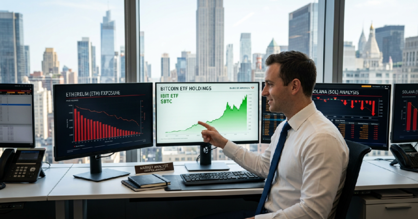Bank of America increases Bitcoin ETF holdings while cutting Ether and Solana exposure