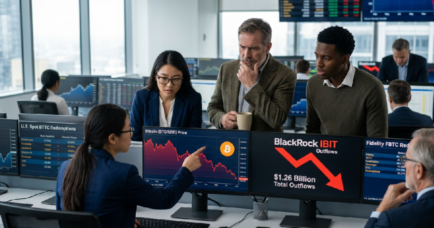 Bitcoin ETF outflows hit $1.26 billion as Santiment flags contrarian buy signal