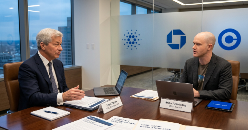 Jamie Dimon warns Brian from Coinbase that Clarity Act threatens US financial system