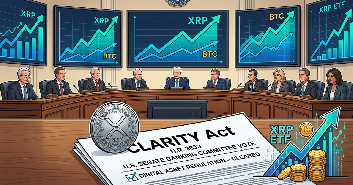 XRP outpaces Bitcoin as CLARITY Act cleared by Senate committee