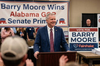 Barry Moore secures Republican nomination for Alabama Senate seat with 55.80% of vote