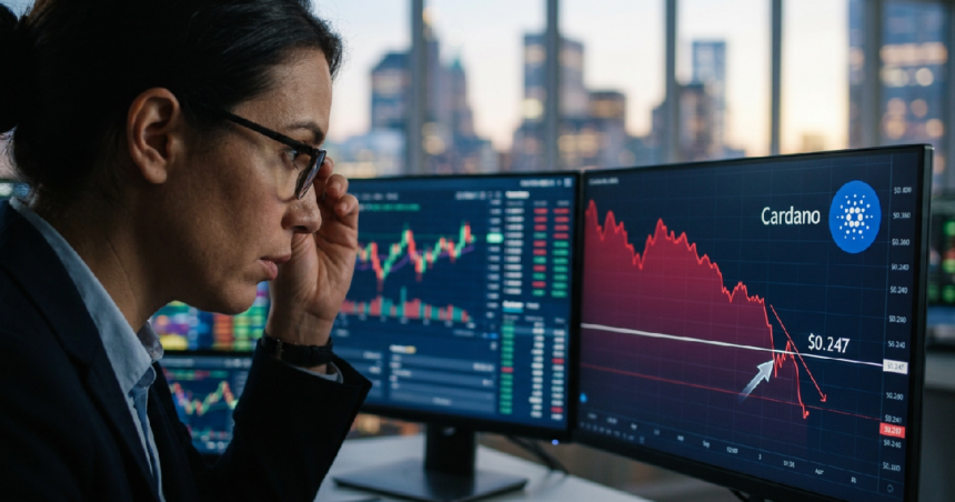 Cardano (ADA) breaks multi-year support at $0.247 amid governance disputes