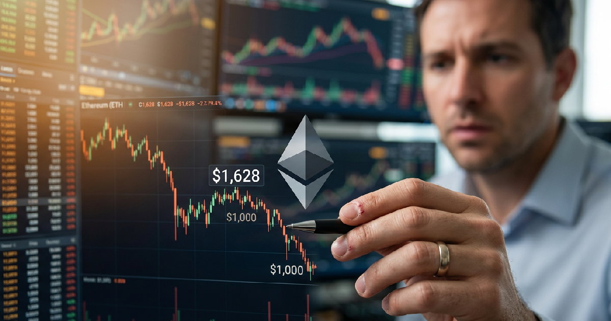 Ethereum struggles near $1,628 as open interest drops 25% to $12.6 billion