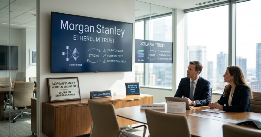 Morgan Stanley Ethereum staking ETF: Morgan Stanley amends Solana, Ether trust filings for yield capture