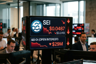 SEI token drops below $0.049 support as Open Interest falls to $29 million