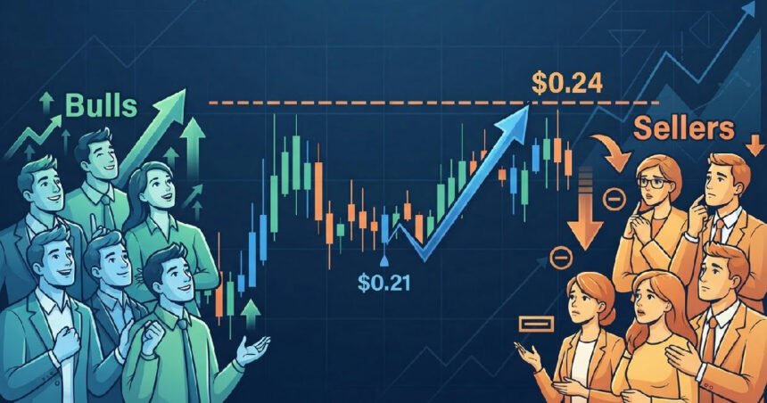 Cardano price tests $0.24 resistance as market sentiment divides