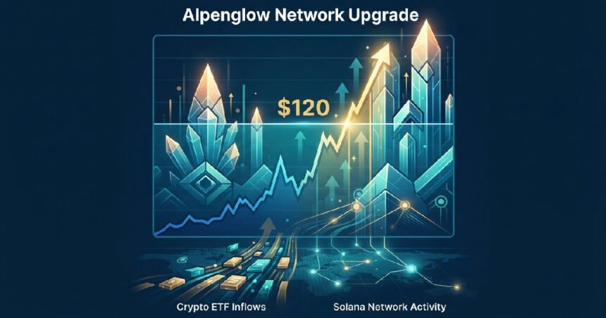 solana breaks 120 on etf demand alpenglow upgrade