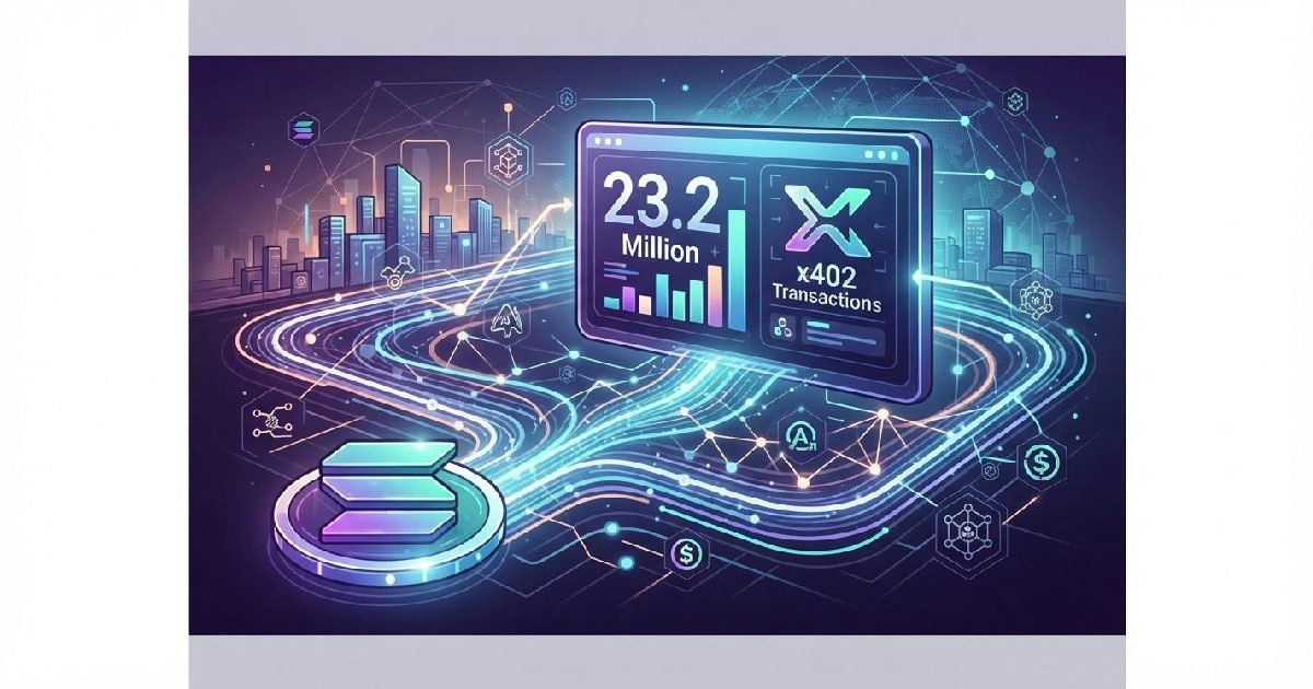 Solana x402 transactions: Solana processes 23.2 million x402 transactions in four weeks