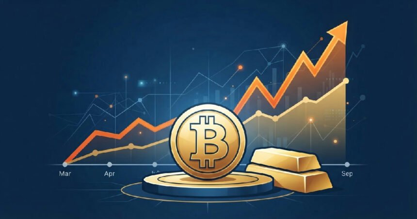 Outperforms Gold Solidifying: Bitcoin up 66% vs gold solidifying digital gold status