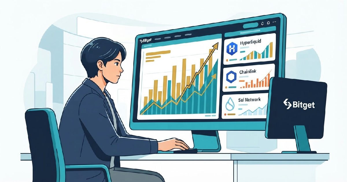 Bitget names Hyperliquid Chainlink Sui top altcoins for H2
