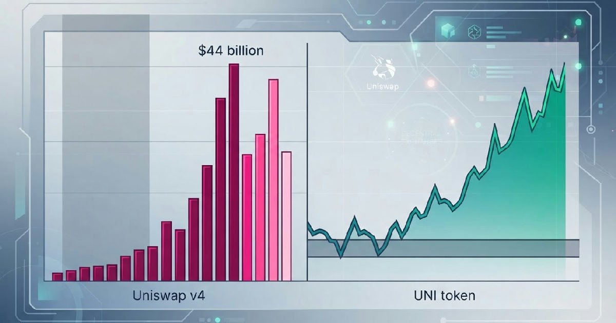 Uniswap v4 volume hits $44 billion as UNI token rallies
