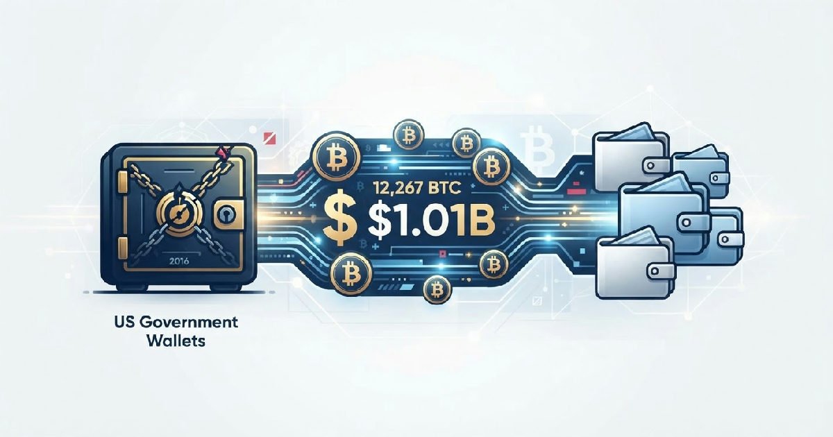 US government Bitcoin move: us government moves 12267 bitcoin worth 1.01 billion